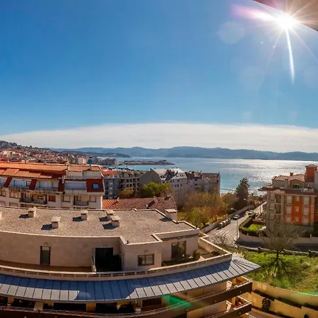 Sanxenxo, 1 Hab Con Vistas Al Mar, Piscina, Garaje Y A 150 Mts De La Playa Silgar Lägenhet Sanxenxo